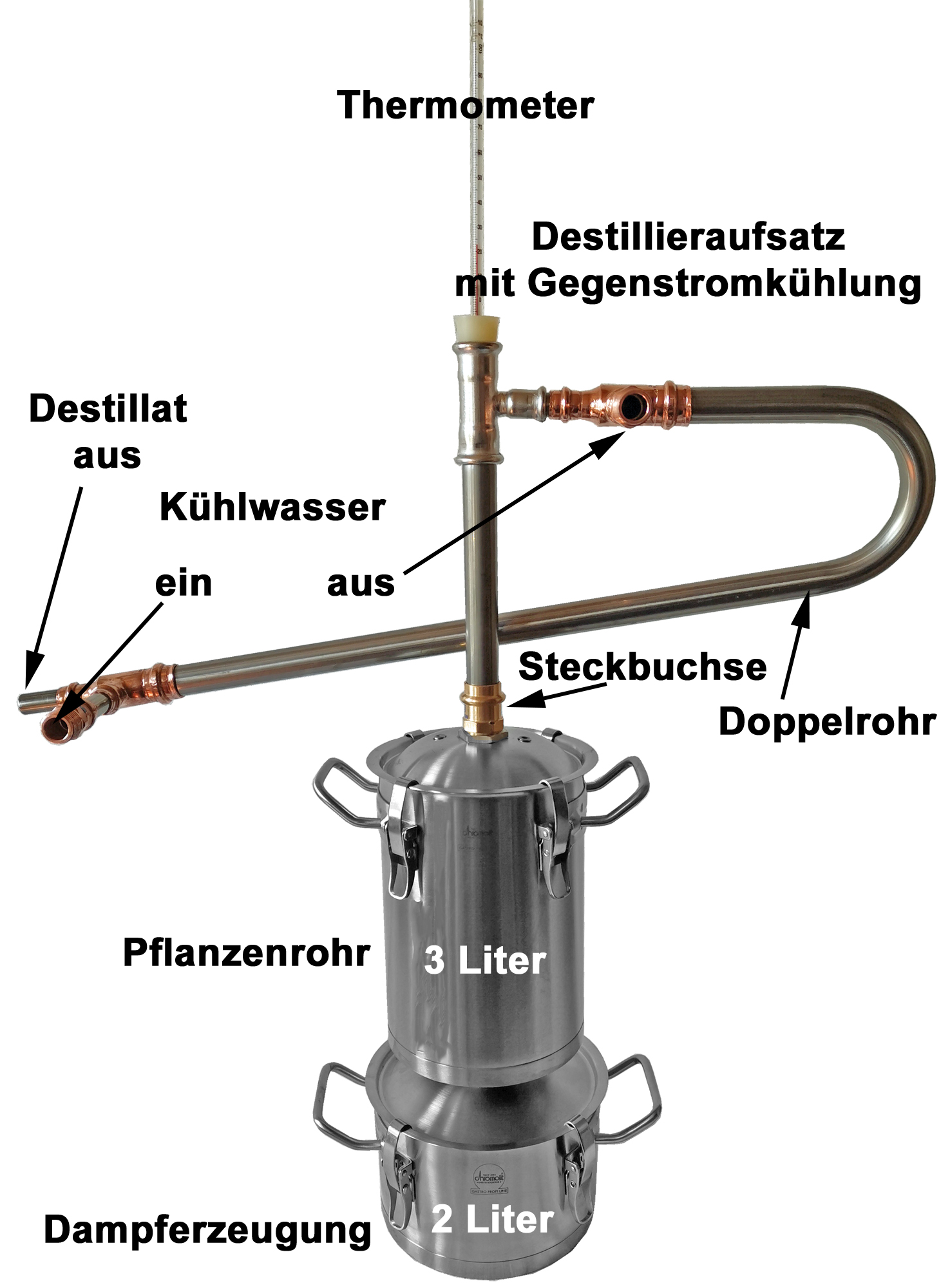 Destilliergerät - Wasser - 20 L - Edelstahl