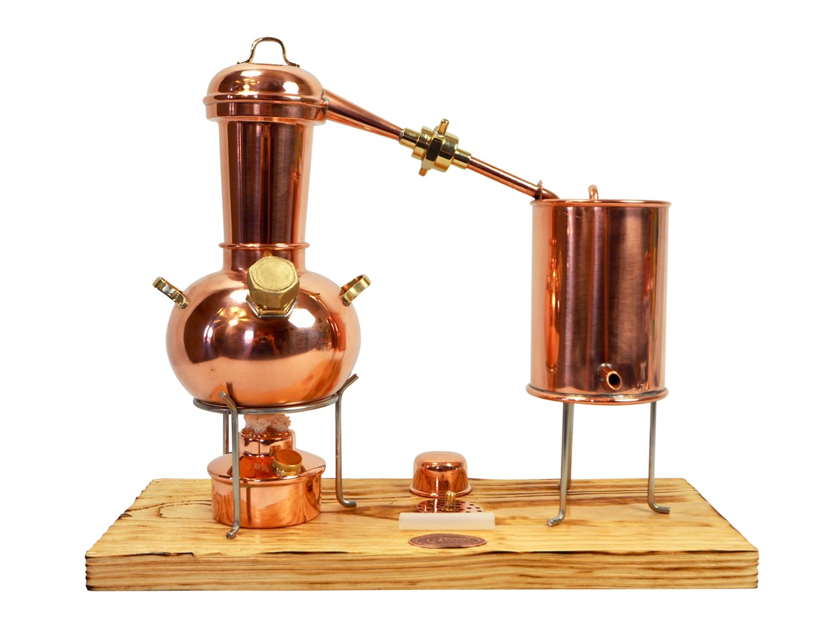 CopperGarden Destillieranlage ARABIA 0,5 Liter Tischdestille mit  Aromasieb & Spiritusbrenner | Willkommen bei Destillatio - Ihr Shop zum