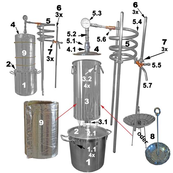 DESTILLIERMEISTER E25-12 Suprem deLúxe Destille - Construction